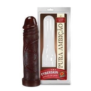 CAPA PENIANA CHOCOLATE EM CYBERSKIN 17X4,5CM SEXY FANTASY