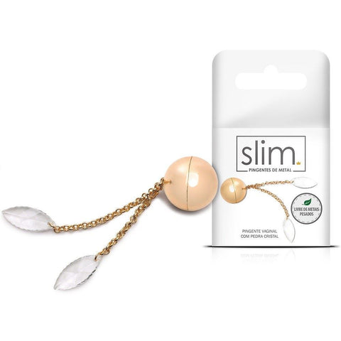 PINGENTE VAGINAL EM METAL COR CRISTAL SEXY FANTASY