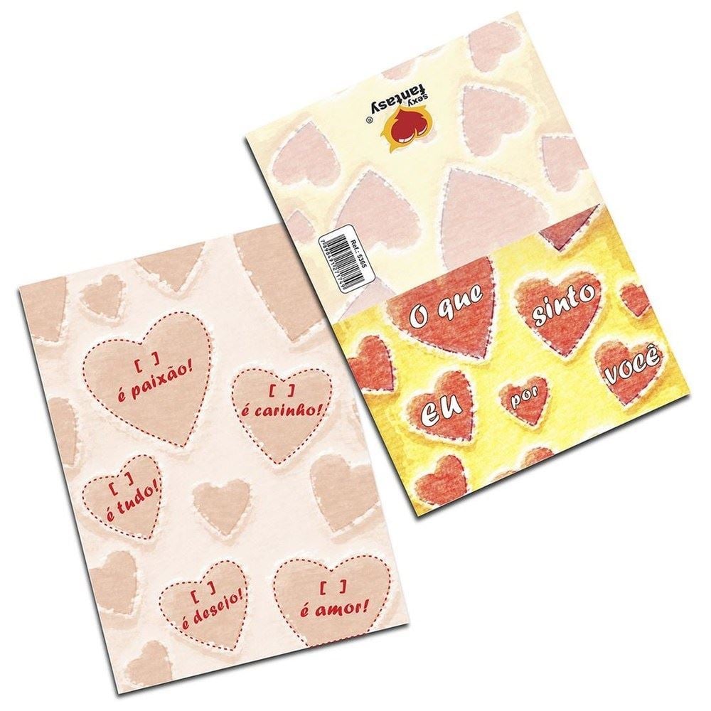CARTÃO O QUE SINTO POR VOCÊ 05 UNIDADES SEXY FANTASY