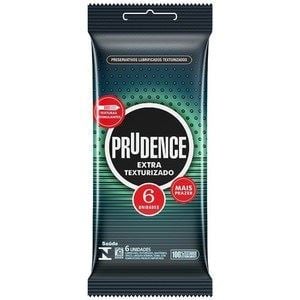 PRESERVATIVO EXTRA TEXTURIZADO COM 6 UNIDADES PRUDENCE