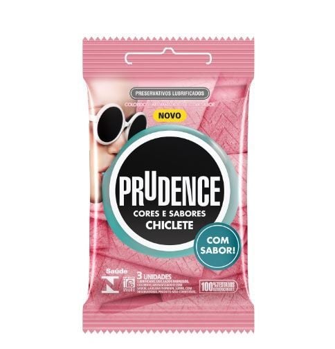PRESERVATIVO CHICLETE COM 3 UNIDADES PRUDENCE