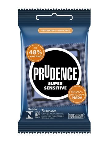 PRESERVATIVO SUPER SENSITIVE COM 3 UNIDADES PRUDENCE