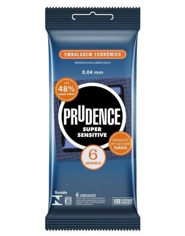 PRESERVATIVO SUPER SENSITIVE COM 6 UNIDADES PRUDENCE
