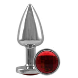 PLUG ANAL COM PEDRA CROMADO PAU BRASIL