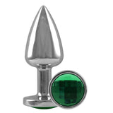 PLUG ANAL COM PEDRA CROMADO PAU BRASIL