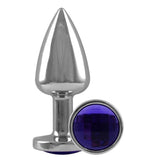 PLUG ANAL COM PEDRA CROMADO PAU BRASIL