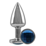 PLUG ANAL COM PEDRA CROMADO PAU BRASIL