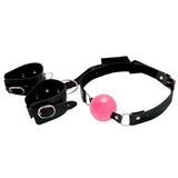 KIT BRACELETE BONDAGEM COM MORDAÇA BOLA DOMINATRIXXX