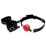 KIT BRACELETE BONDAGEM COM MORDAÇA BOLA DOMINATRIXXX