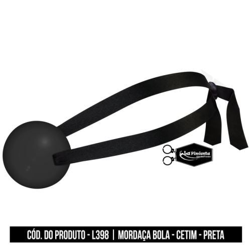 MORDAÇA BOLA PRETA COM AMARRAS LA PIMIENTA