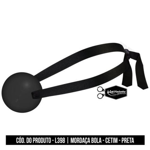 MORDAÇA BOLA PRETA COM AMARRAS LA PIMIENTA