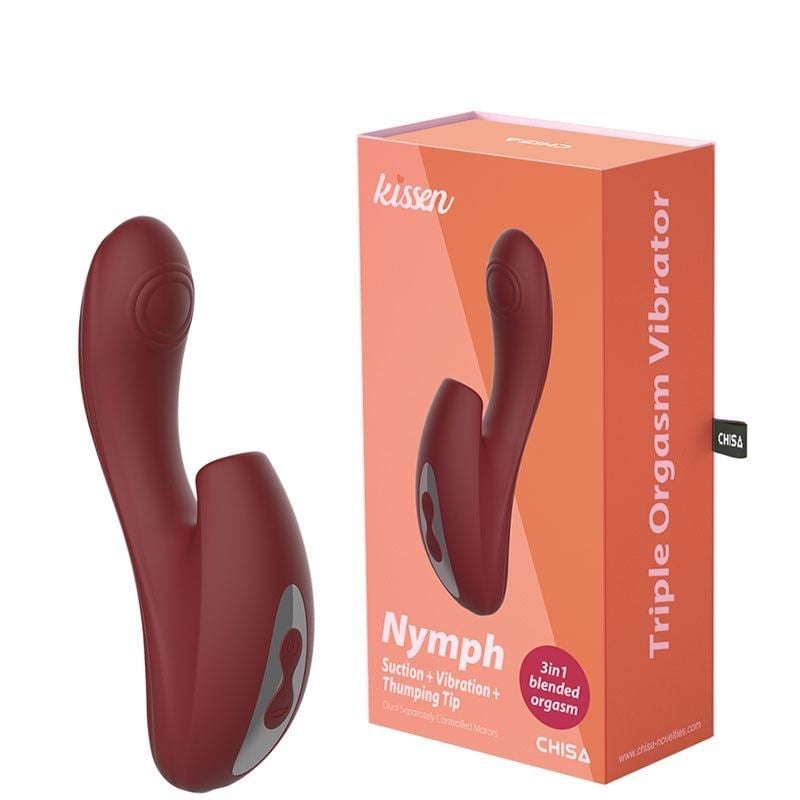 VIBRADOR RECARREGÁVEL PONTO G COM NYNPH – KISSEN