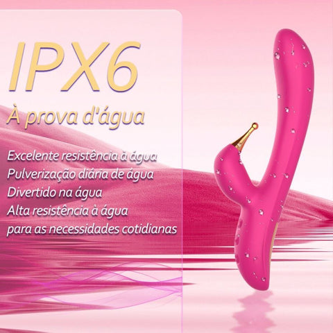 VIBRADOR FERNADA COM ESTILULADOR DE CLITORIS