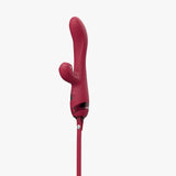 VIBRADOR DUPLO COM PULSADOR E ESTIMULADOR CLITORIANO - REGINA