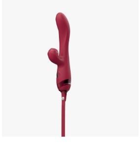 VIBRADOR DUPLO COM PULSADOR E ESTIMULADOR CLITORIANO - REGINA