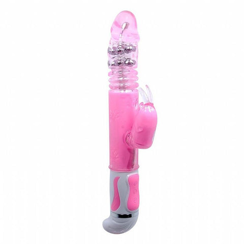 VIBRADOR ROTATIVO VAI E VEM COM ESTIMULADOR COELHINHO SEXY IMPORT