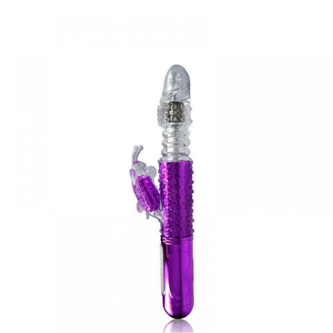 VIBRADOR ROTATIVO VAI E VEM COM 36 MODOS DE VIBRAÇÃO E ESTIMULADOR BORBOLETA