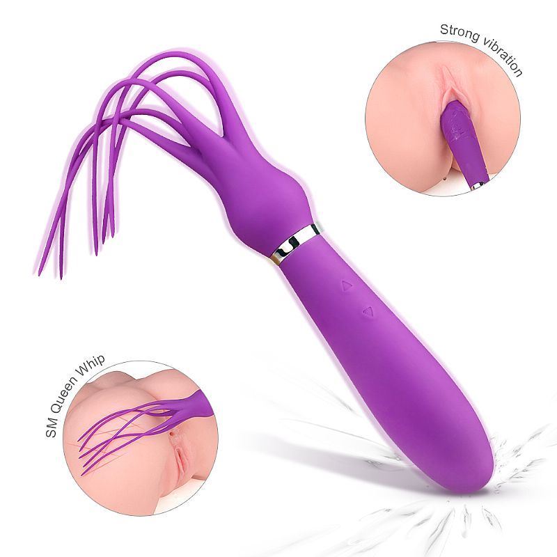 VIBRADOR COM PONTAS DE CHICOTE EM SILICONE S- HANDE