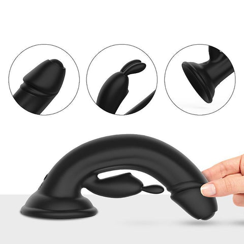 VIBRADOR DE PONTO G E CLITÓRIS COM VENTOSA - KING CESAR