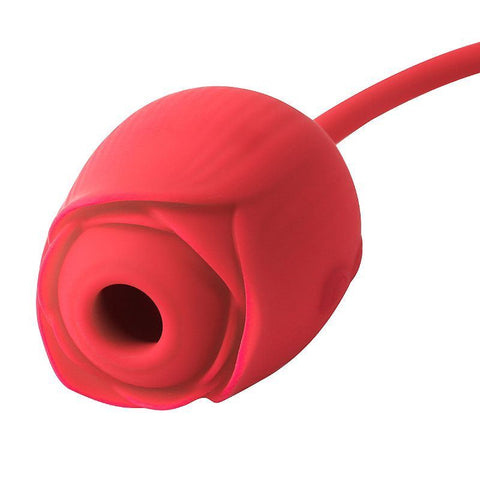 VIBRADOR DE PONTO G E CLITÓRIS COM PULSAÇÃO FORMATO DE ROSA
