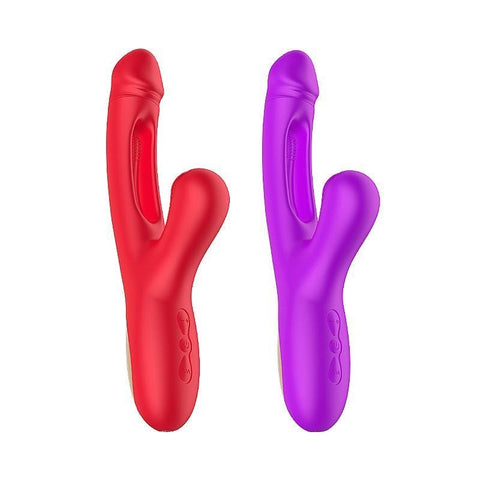VIBRADOR DE PONTO G E CLITÓRIS COM PULSAÇÃO E DEDILHAR SLAP - LENY