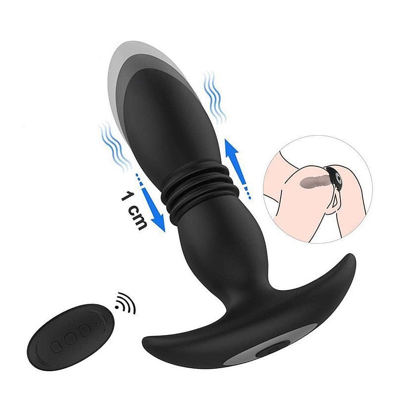 PLUG ANAL COM VIBRADOR E VAI E VEM